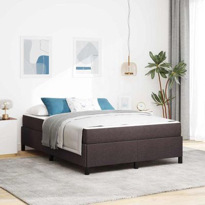 vidaXL Posteľ s pružinovým rámom Tmavohnedá 160 x 200 cm látka