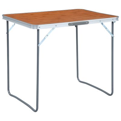vidaXL Skladací kempingový stôl s kovovým rámom 80x60 cm
