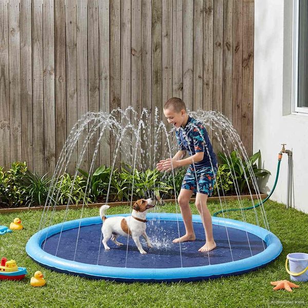 vidaXL Splash pad pre deti a psov Modrá Ø200 x 9 cm PVC