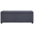 vidaXL Lavica s úložným priestorom 116 cm tmavosivá polyester