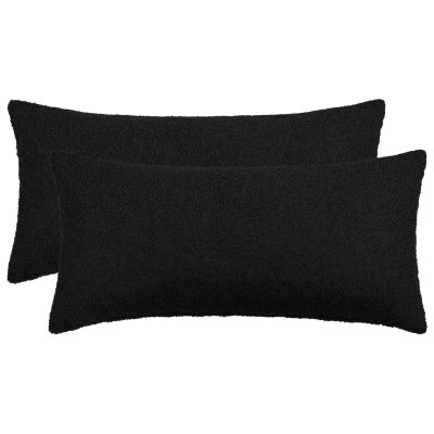 vidaXL Poťah na podložku 2 pcs HEERLEN Čierna 40 x 70 cm Bouclé