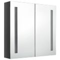 vidaXL LED kúpeľňová zrkadlová skrinka žiarivá sivá 62x14x60 cm