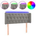 vidaXL Čelo postele s LED bledosivé 103x16x78/88 cm zamat