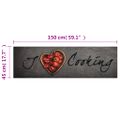 vidaXL Kuchynský koberec, prateľný, nápis Cooking 45x150 cm, zamat