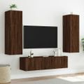 vidaXL TV nástenná skrinka s LED svetlami hnedý dub 60x35x31 cm