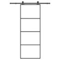 vidaXL Posuvné dvere s kovaním 76x205 cm ESG sklo a hliník