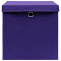 vidaXL Úložné boxy s vekom 10 ks, 28x28x28 cm, fialové