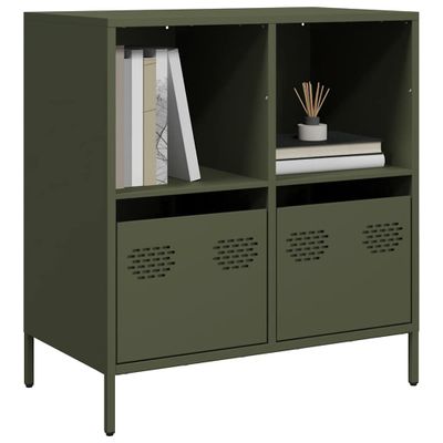 vidaXL Komoda olivovozelená 68x39x73,5 cm oceľ valcovaná za studena