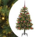 vidaXL Umelý vianočný stromček s pniškami Zelená 120 cm PVC a PE a kov