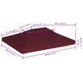 vidaXL Dvojitá strieška na altánok 310 g/m², 4x3 m, bordová