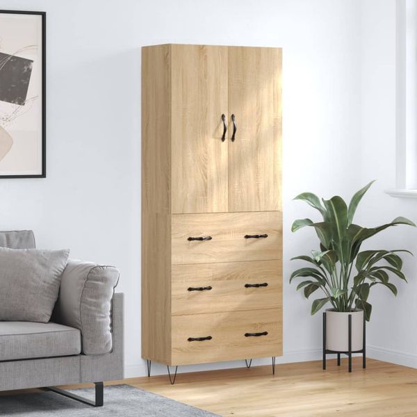 vidaXL Vysoká skrinka dub sonoma 69,5x34x180 cm spracované drevo