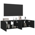 vidaXL TV nástenné skrinky s LED svetlami 2 ks čierne 60x35x31 cm