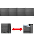 vidaXL Záhradné plotové panely 4 ks, WPC 715 cm, sivé