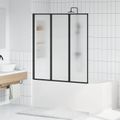 vidaXL Sprchová zástena Čierny 132 x 2 x 140 cm Hliník a PP