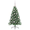 vidaXL Umelý predsvietený vianočný stromček Zelená 120 cm PVC