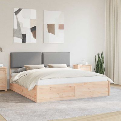 vidaXL Rám postele s čalúneným čelom Svetlosivá 180 x 200 cm
