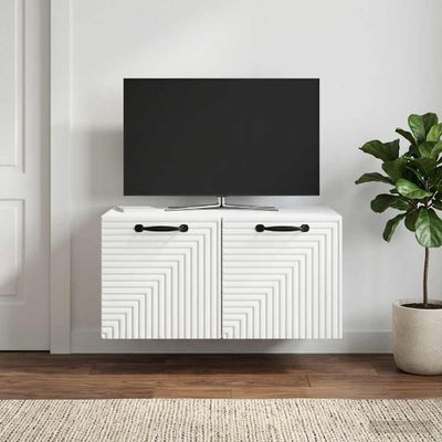 vidaXL Nástenná TV skrinka Biela 59,5 x 41 x 30 cm Kompozitné drevo