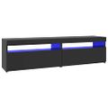vidaXL TV skrinky 2 ks s LED svetlami lesklé čierne 75x35x40 cm