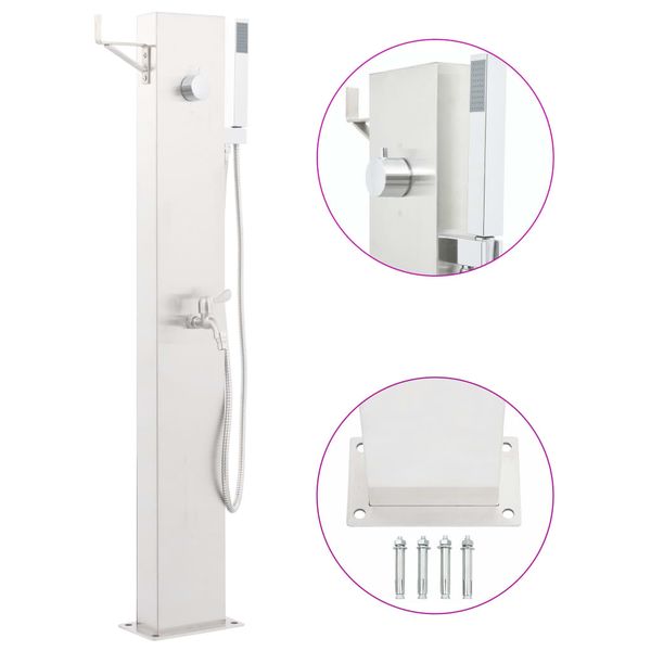 vidaXL Záhradná sprchová batéria 110 cm nehrdzavejúca oceľ