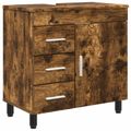 vidaXL Kozmetický stolík do kúpeľne Dymový dub 60 x 35 x 60 cm