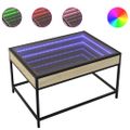 vidaXL Konferenčný stolík s nekonečnými LED dub sonoma 70x50x41 cm
