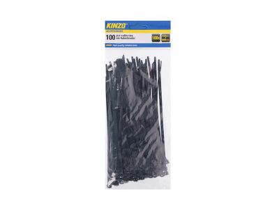 Pásik stahovací KINZO 200x4.8mm 100ks čierny