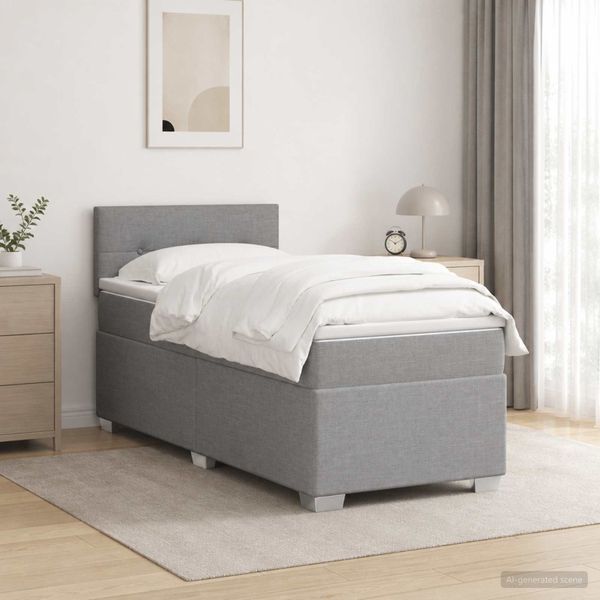 vidaXL Posteľ boxspring s matracom Svetlosivá 90 x 190cm Látka
