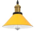 VidaXL Závesná lampa výškovo nastaviteľná E27 lesk žltá Ø 22 cm kov