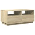 vidaXL Konferenčný stolík s LED svetlami, dub sonoma 90x49x40 cm