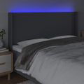 vidaXL Čelo postele s LED tmavosivé 183x16x118/128 cm látka