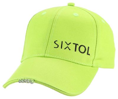 Kšiltovka s LED svetlom B-CAP 25lm, nabíjacia, USB, univerzálna veľkosť, fluorescentne zelená SIXTOL
