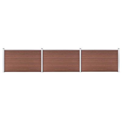 vidaXL Záhradný plot, WPC 526x106 cm, hnedý