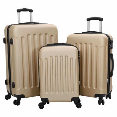 vidaXL Kufor so zámkom 3 pcs šampanského 50 x 31 x 78 cm ABS plast