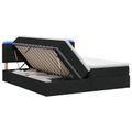 vidaXL LED úložná posteľ s matracom Čierna 180 x 200 cm Látka