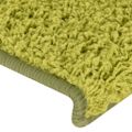 vidaXL Schodové rohože 15 ks 65x21x4 cm zelené s obdĺžnikovým okrajom