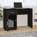 vidaXL Stolík so zásuvkami a skrinkou čierny 100x40x73 cm sprac. drevo