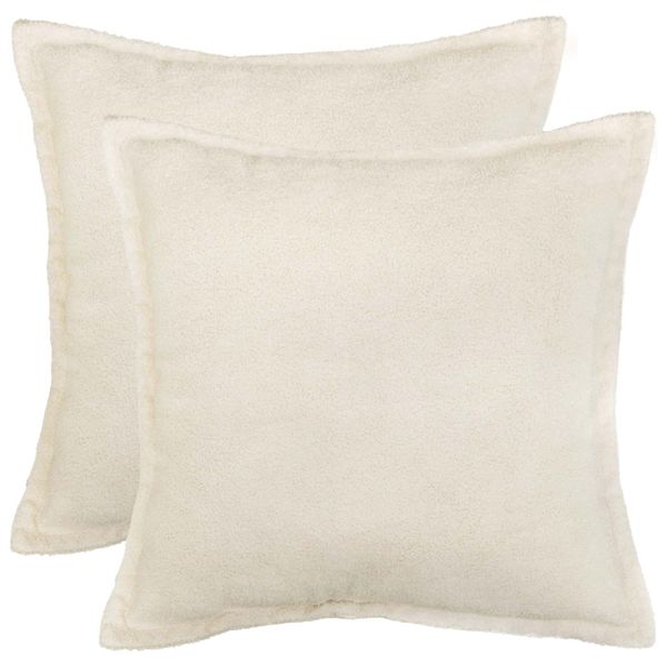 vidaXL Poťah na podložku 2 ks HOUTEN Krémová 50 x 50 cm Bouclé