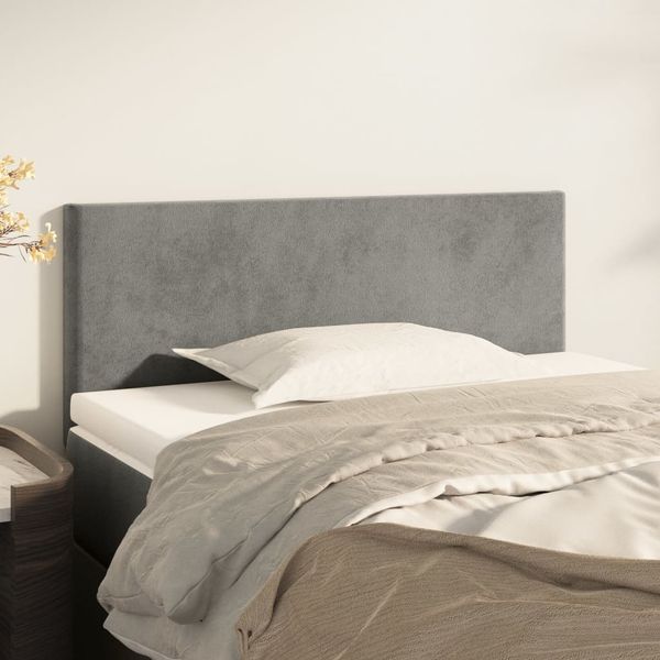 vidaXL Čelo postele bledosivé 100x5x78/88 cm zamat