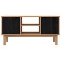 vidaXL TV stolík OTTA 113,5 x 43 x 57 cm Čierna Borovicový masív