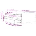 vidaXL Rám postele Staré drevo 90 x 200 cm Masívne borovicové drevo