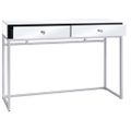 vidaXL Zrkadlový konzolový stolík, oceľ a sklo 107x33x77 cm
