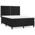 vidaXL Posteľný rám boxspring s matracom čierny 140x190 cm zamat