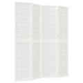 vidaXL Skladací paraván s 4 panelmi, japonský štýl 160x170 cm biely