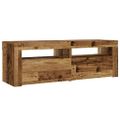 vidaXL Nočné skrinky 2 ks s LED diódami Staré drevo 60x35x40 cm