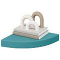 vidaXL Nástenné rohové police 2 ks modré 25x25x3,8 cm MDF