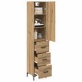 vidaXL Highboard Remeselný dub 34,5 x 34 x 180 cm Kompozitné drevo