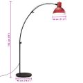 vidaXL Podlahová lampa 25 W šmuhovaná červená 150 cm E27