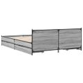 vidaXL Posteľný rám so zásuvkami sivý sonoma 140x190cm kompozit. drevo