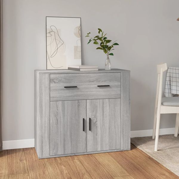 vidaXL Komoda sivý dub sonoma 80x33x70 cm spracované drevo