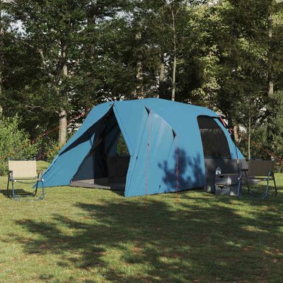 vidaXL Dómový stan pre 6 osôb so strechou Modrá 500 x 314 x 206 cm